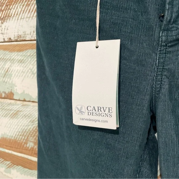 CARVE DESIGNS $98 Women's Mid-Rise Skyler Corduroy Pant Teal Blue Size 4 - Picture 7 of 7